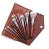 11 PCs Make Up Brush Premium Cosmetics Foundation Blending Blush Eyeliner Face Powder Makeup Brushes Kit with pu bag