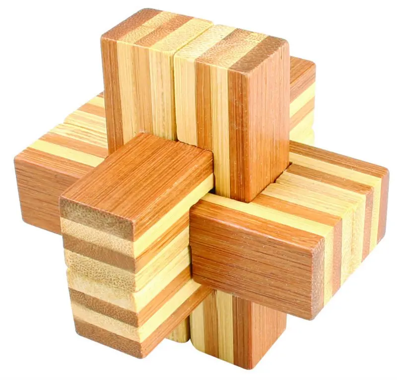 Wooden Quad Intelligence Brain Teaser Wooden Puzzle For Kids And ...