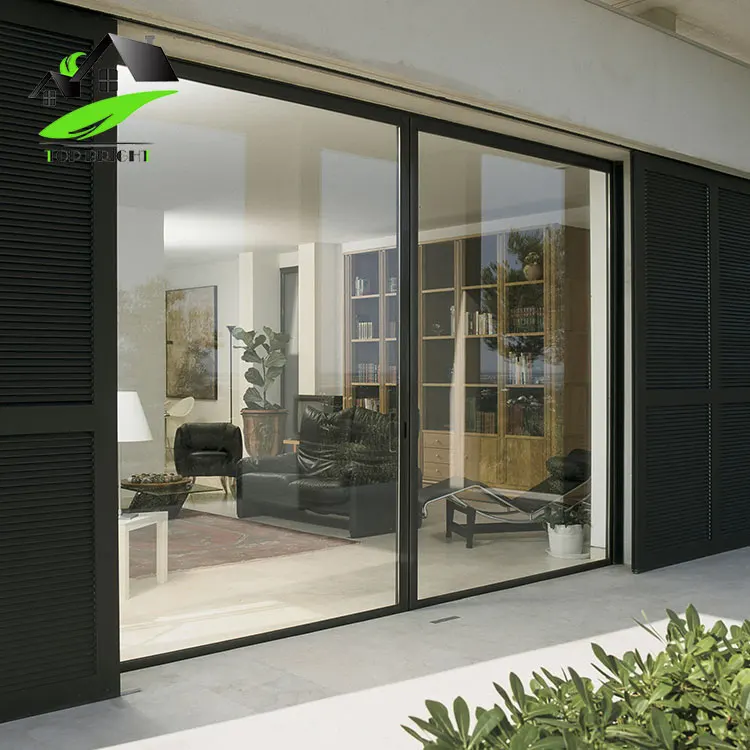 Garden Soundproof Tempered Glass Aluminum Alloy Sliding Partition Doors