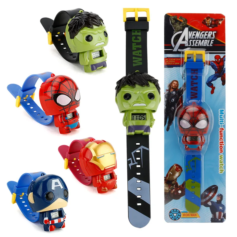 

2019 new high quality Marvel character cartoon silicon children kids watch, 10colors