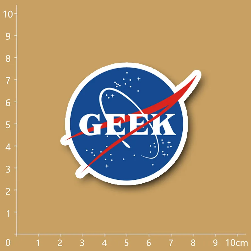 NASA GEEK funny Notebook refrigerator skateboard trolley case backpack Tables book PVC sticker