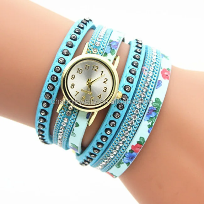 

New Fashion Leather Bracelet Watch Women Casual Stone Dress Vintage ladies Wristwatch BWL177, N/a