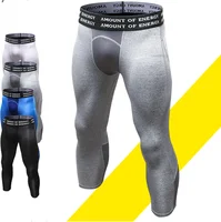 

New Arrival Fitness Quick Dry Compression Men Activewear Pants Male 3/4 Leggings Gym Yoga Capri Tights