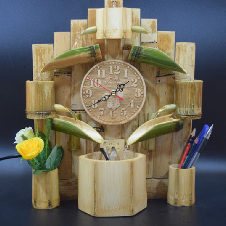 hand made bamboo crafts creative pendulum clock