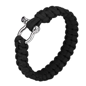 Outdoor Survival Kit Type Accessories Stainless Steel Carabiner 550 paracord bracelet for Camping Hiking