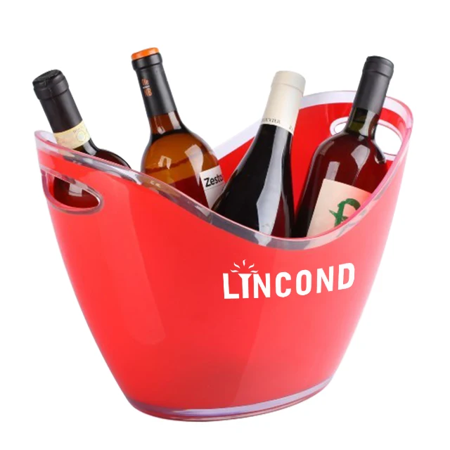 Factory Custom Promotion Gift Plastic Wine Bucket Acrylic Ice Bucket