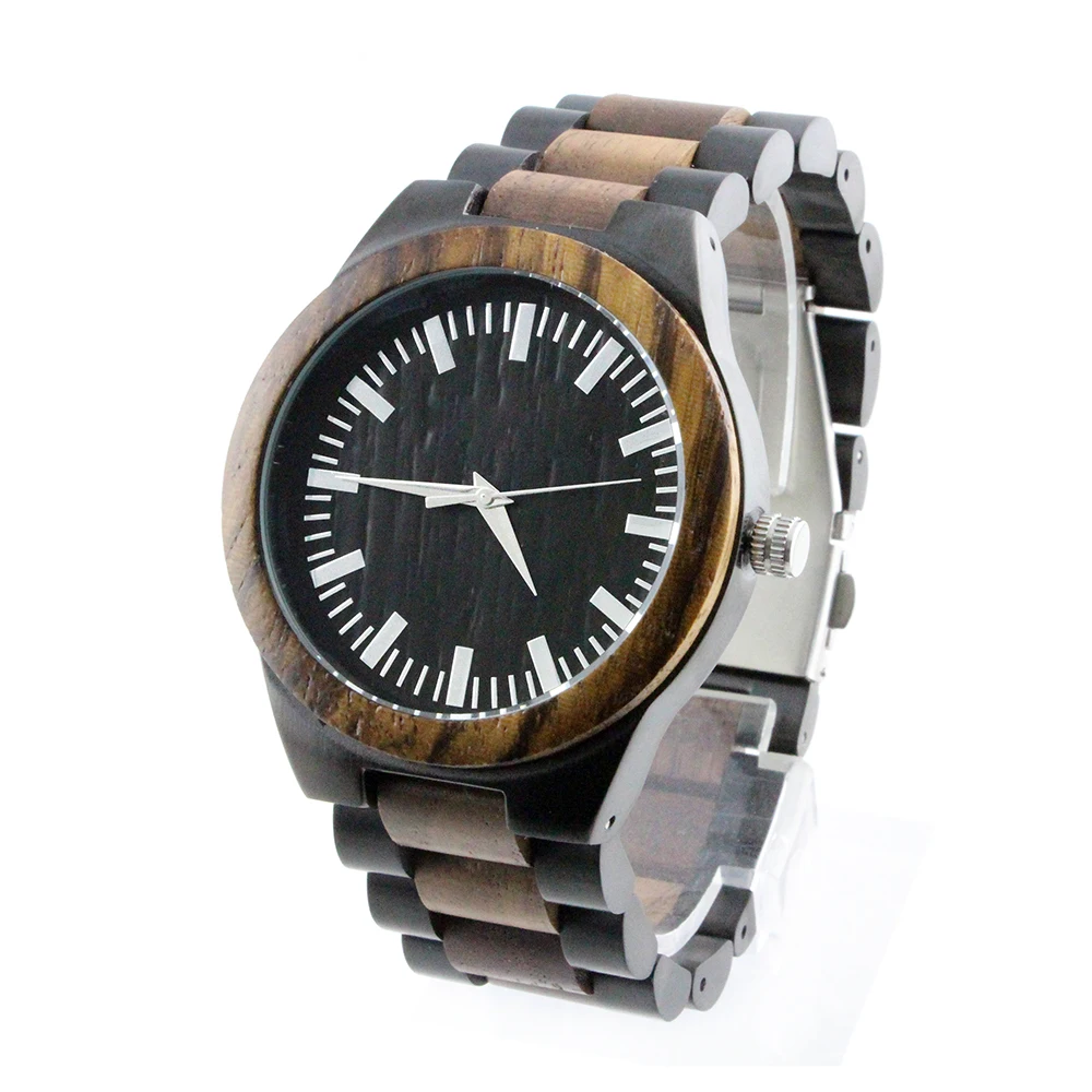 

2019 Waterproof Wood Watch Stainless Band Wood And Steel Watch, Maple/black/red/green/zebra/bamboo and stainless