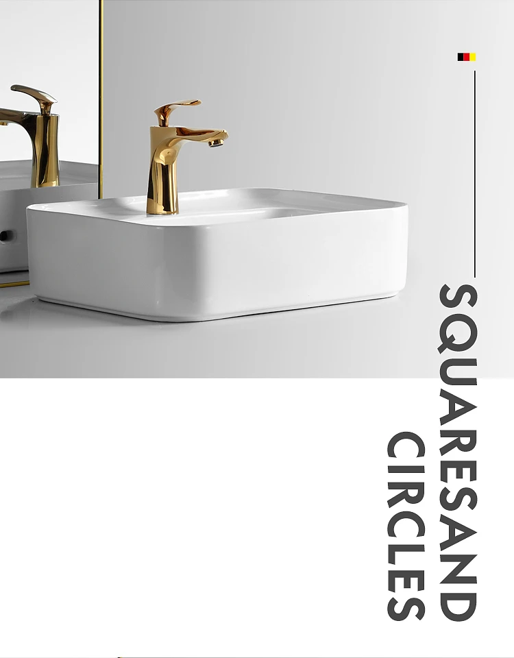 New arrival China manufacturer white ceramic hand wash basin rectangular ceramic sinks