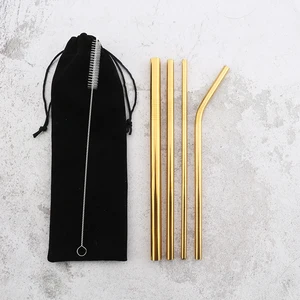 Image of High-quality stainless steel drinking straws with free custom logo