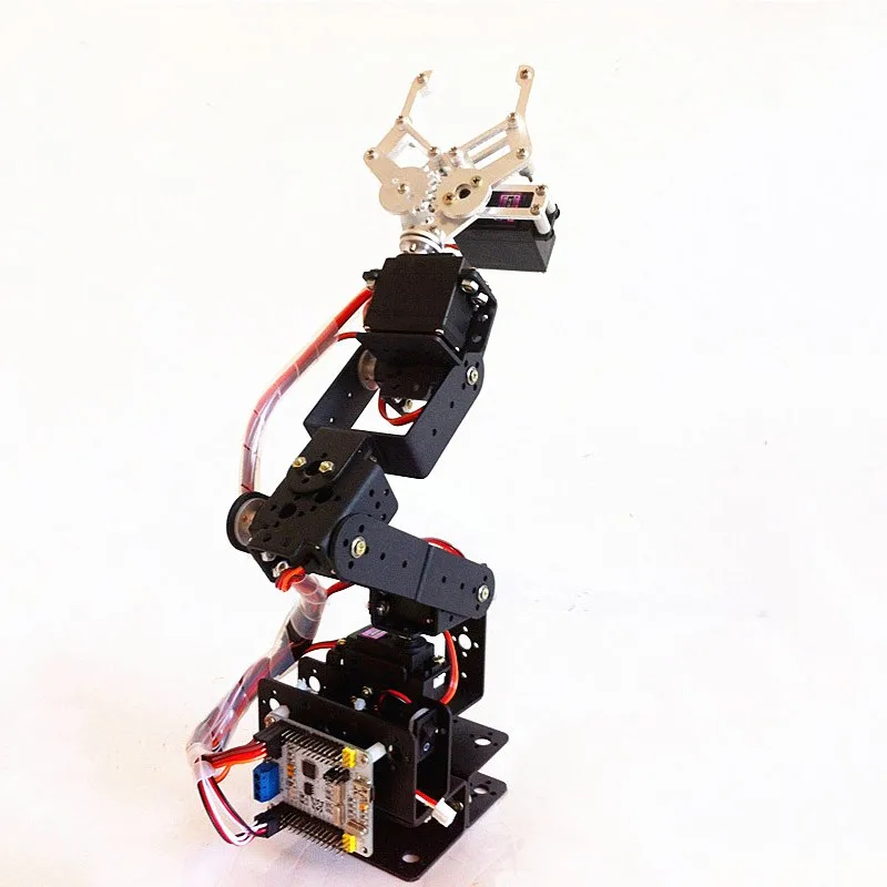 6 Dof Servo Motor Robot Arm Aluminium Rotating Mechanical Robotic Arm ...