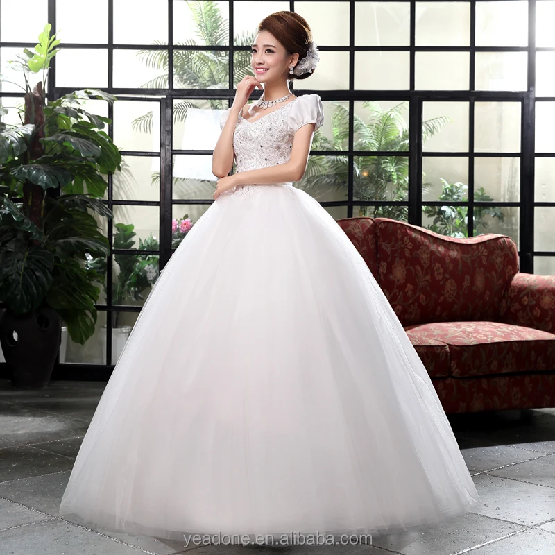 

Custom Made A Line Lace Up Cap Sleeve Heavy Beaded Wedding Dress