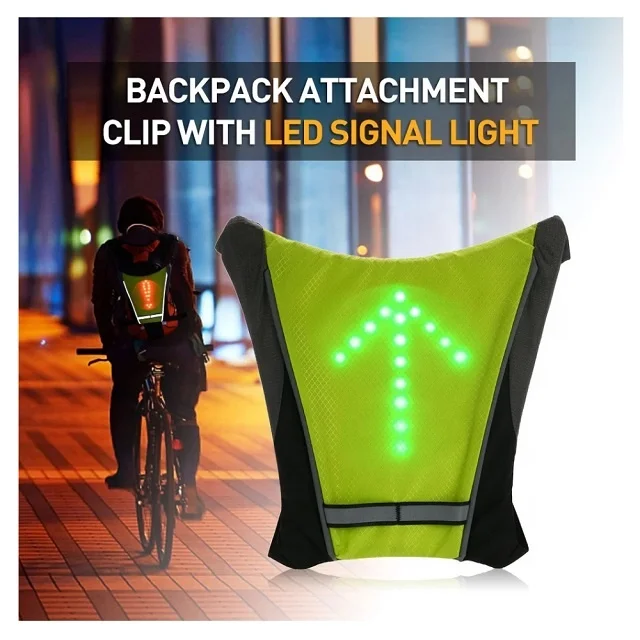 

USB Rechargeable Turn Signal Bicycle Light LED Waterproof Backpack Cycling Direction Indicator