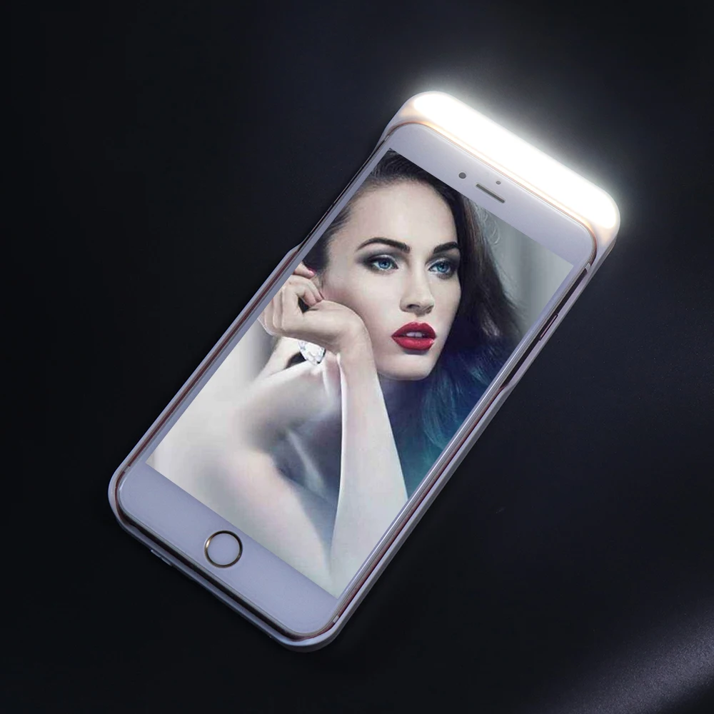 

March Expo discount phone case selfie led lighted up phone case, White/black/pink/blue