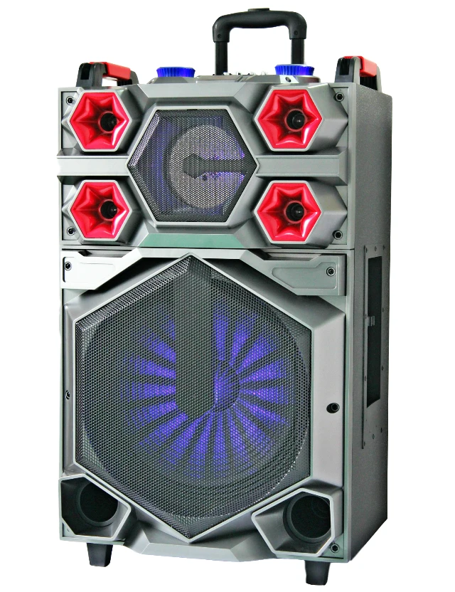 

Modern Style High Power 15 inch USB dj portable subwoofer trolley speaker with battery