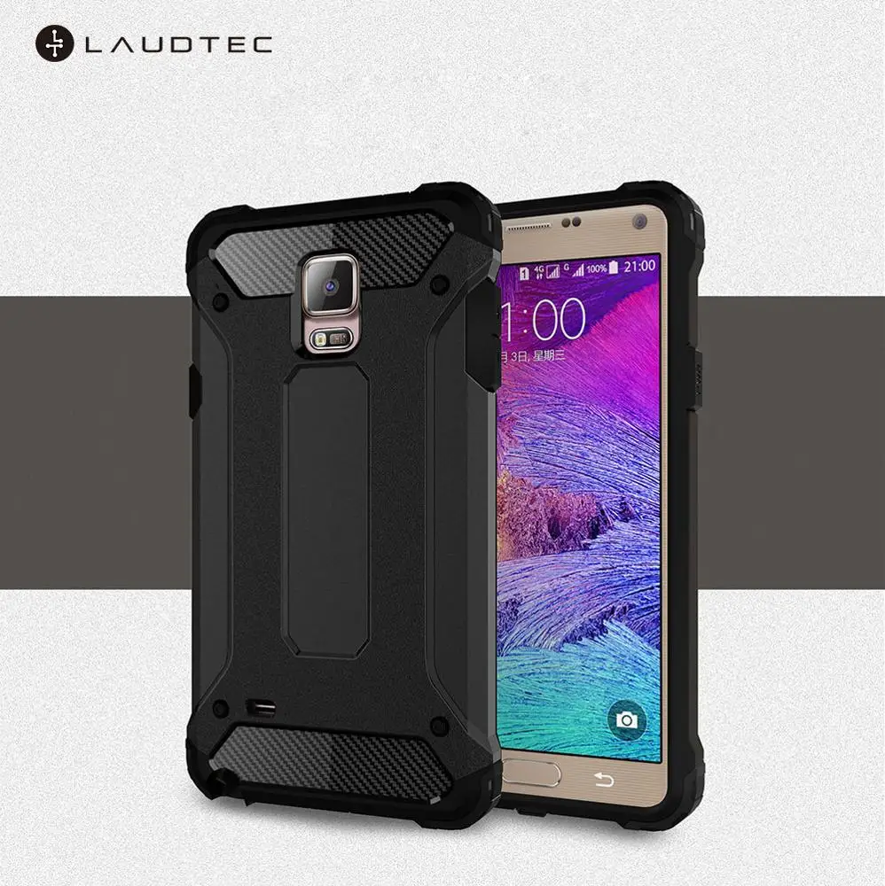 

Laudtec Shockproof Hard Cover Soft TPU Hybrid Armor Mobile Phone Case For Samsung Galaxy Note 4