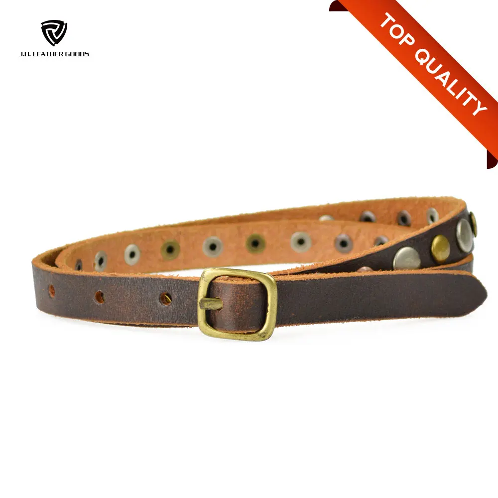Skinny Women Top Grain Leather Mexican Leather Belt/custom Studded