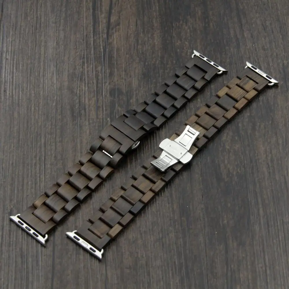 

Hot Handmade Wooden Watch Band For Smart Watch, Natural wood grain color