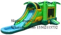Tropical New design inflatable jumping bouncy house water slide combo outdoor playground slide for kids