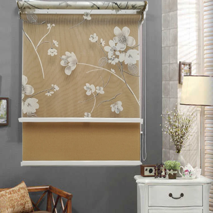 

Haoyan double layer brackets day and night roller blind blackout sheer fabric