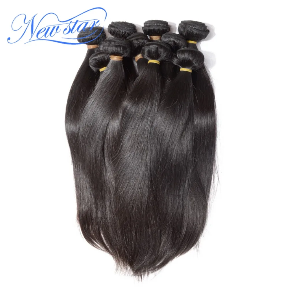 

New Star hair healthy cuticle aligned virgin eurasian 100% human hair extensions straight bundles, Natural black