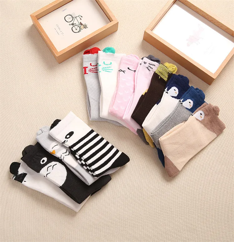 

Newborn Toddler Knee High Sock Baby Boy Girl Socks Anti Slip Cartoon Cat Skid Resistance Leg Warmers, Picture