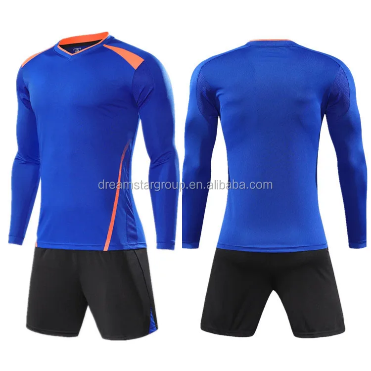 

Customized Bulk Selling Blue Soccer Jersey Long Sleeve