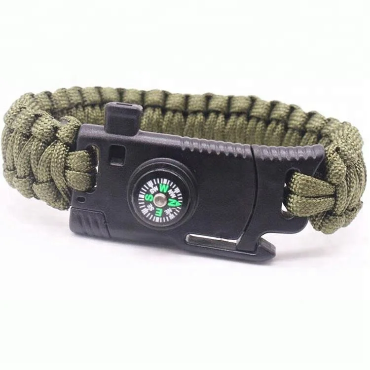 

Camping Function Tools Custom Outdoor Black Parachute Survival Cord Bracelet, 200 kinds of colors