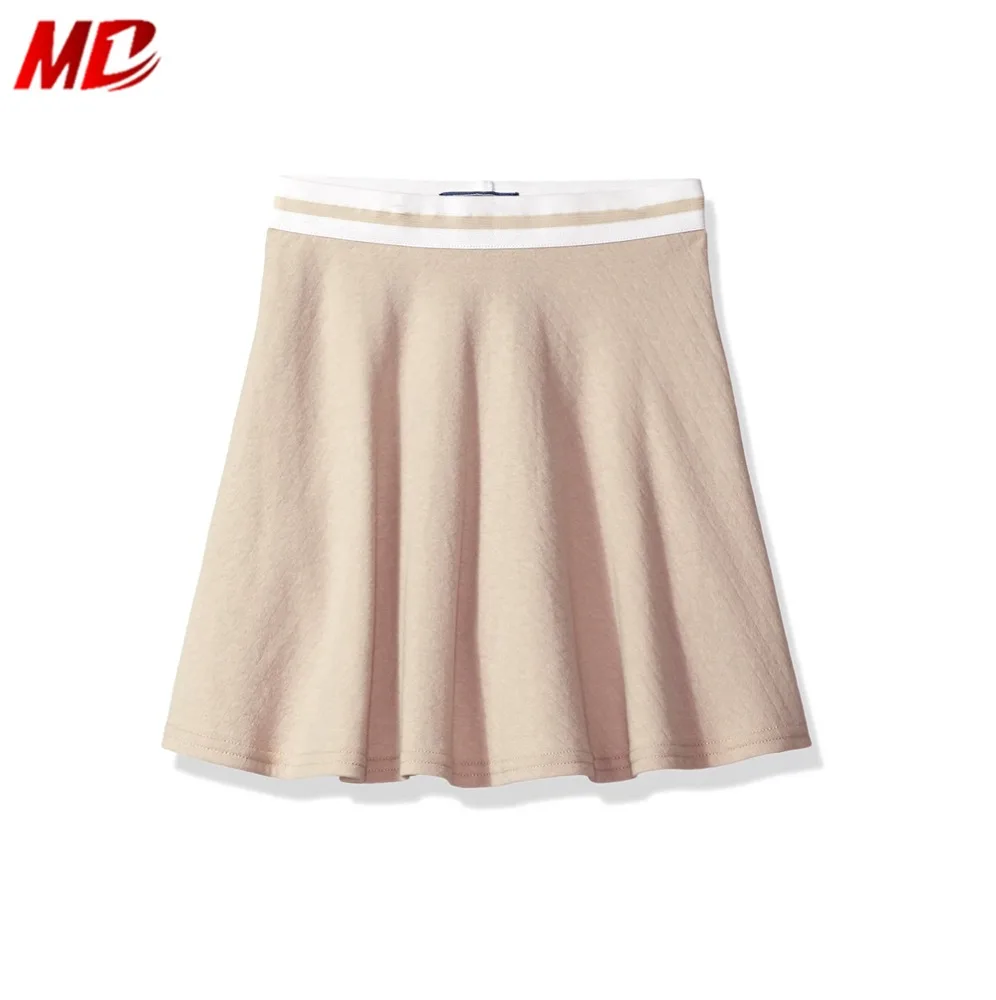 Girls' school Uniform soft short khaki Skirt with Hidden Short
