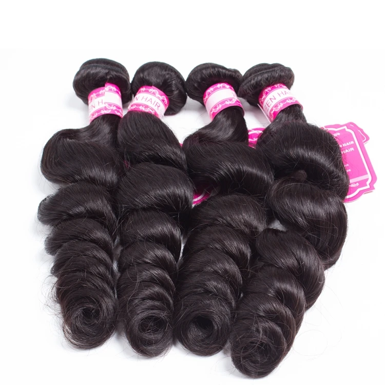 

7A Brazilian Loose Wave Virgin Hair Weave Bundles Unprocessed Human Hair Extensions cheap brazilian hair