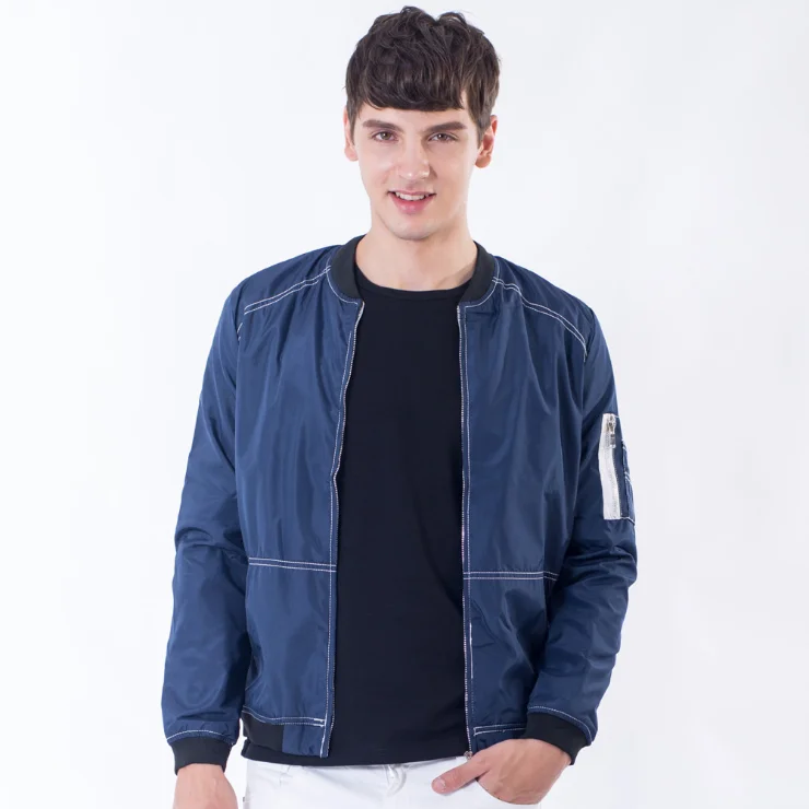 

Xiante Hot Sale Mens Spring 100 Polyester Bomber Casual Jacket, Blue;gray;black
