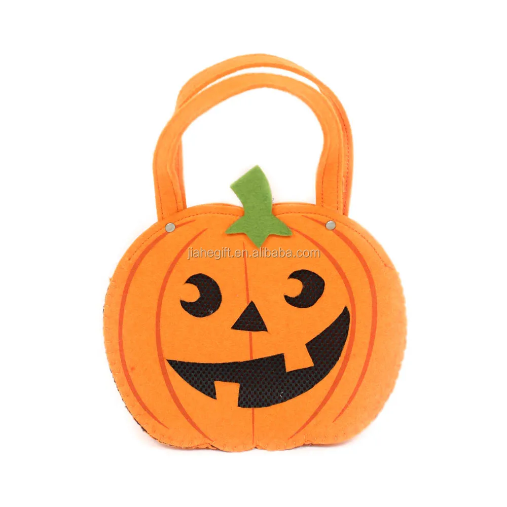 Party Candy Bucket Kids Pumpkin Candy Bags Trick Or Treat Halloween Party Decoration Event