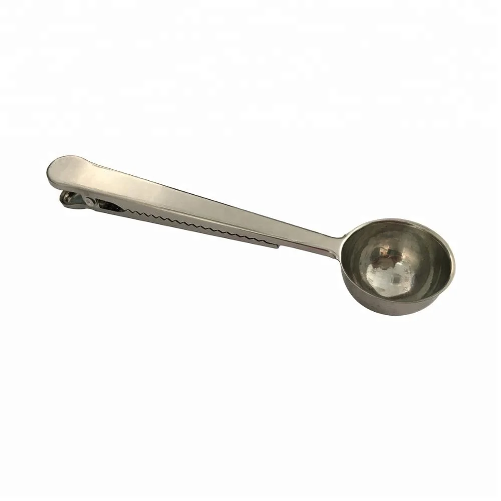 

Hot sale custom logo stainless steel measuring spoon with clip