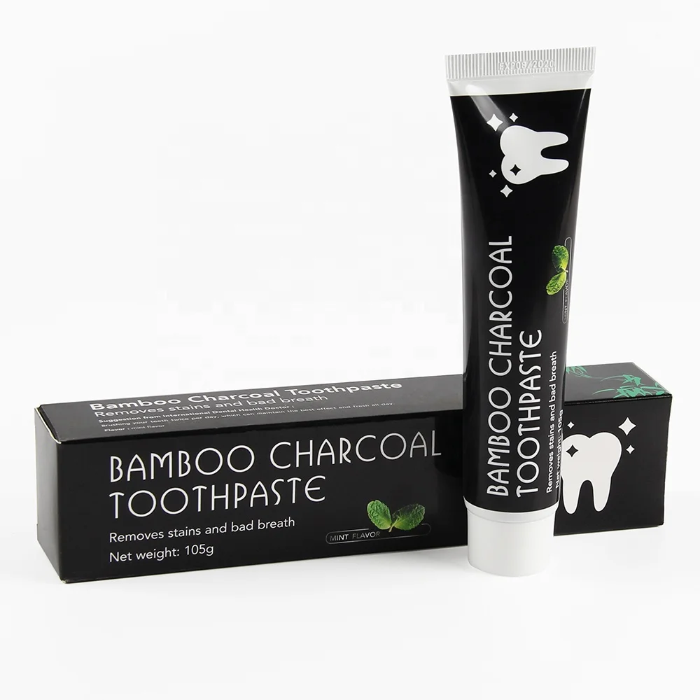 

FDA Certificate Home Use Bamboo Activated Charcoal Toothpaste OEM Private Label, Black