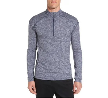 1/4 Zip Gym Men Pullover Fitted Hoodie With Your Logo Spandex Shirt ...