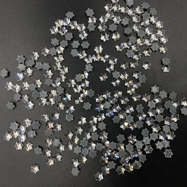 

C&Y Wholesale Bulk Snow Flower Shape Nail Decoration Fancy Hot Fix White DIY Art Rhinestones