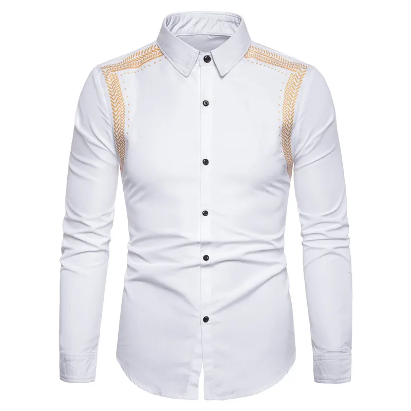 

Men's Shirt 2019 New Arrivals Fashion Casual Style Long Sleeve Splice colour 100% Cotton Slim Fit Dress Male Shirts