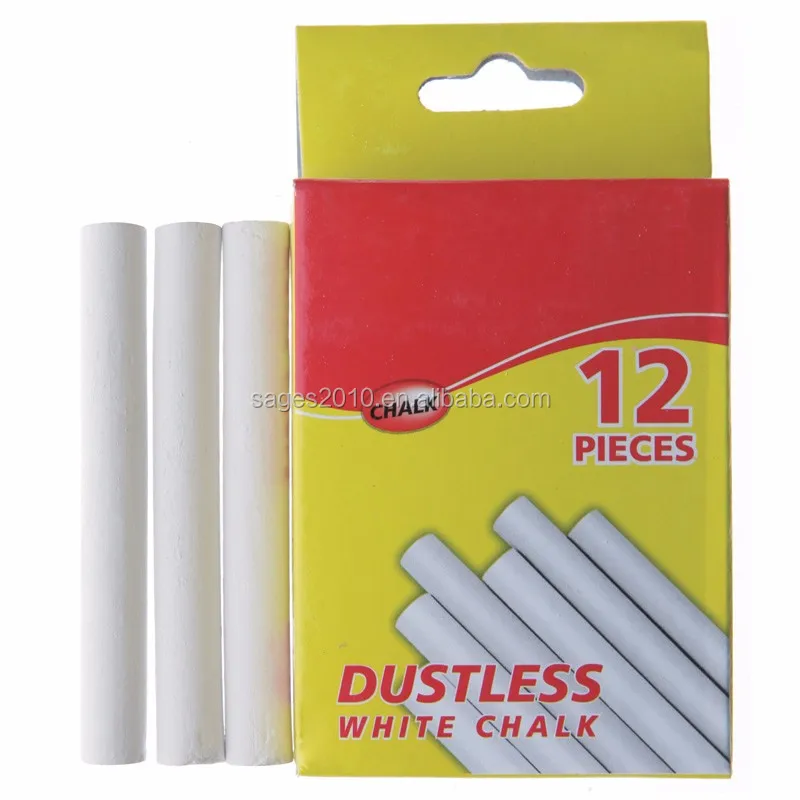 12pcs Nontoxic White Dustless Chalk And Colored Chalk Bundle Ecofriendly Chalkboard Chalkfor