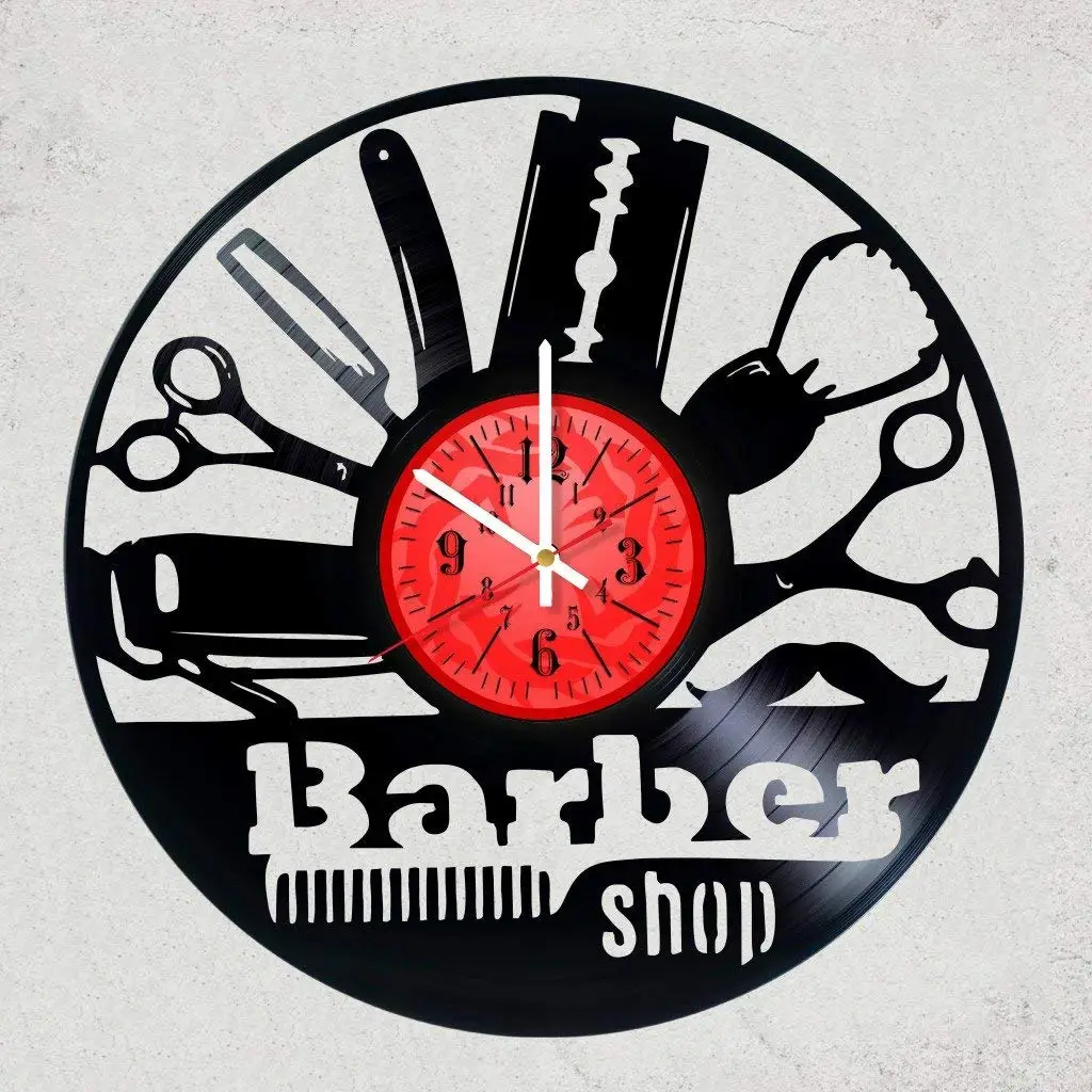 Buy Barber Shop Tools Vinyl Record Wall Clock Gift Idea