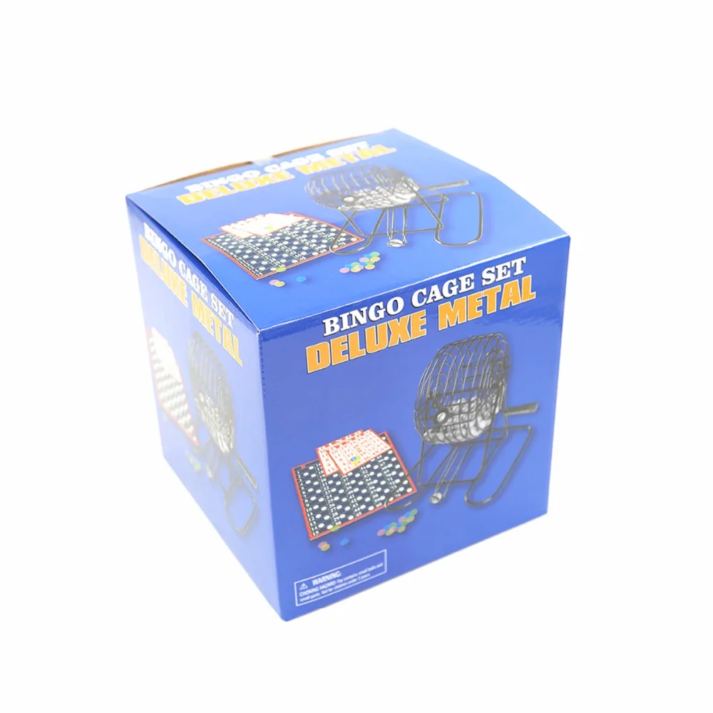 
New deluxe Bingo game cage Bingo set Bingo cage Wire Metal Cage 18 Cards 150 Token Markers 75 Balls 