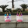 2019 newest style unicorn easter basket children's cute candy gift tote bucket egg hunting bucket Easter tote bucket