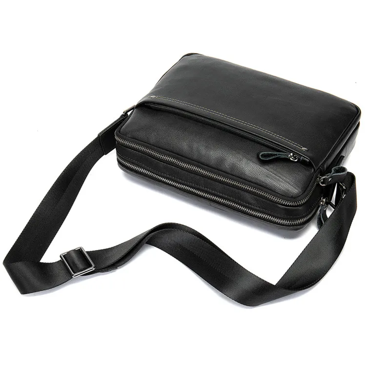 

custom 8708 Designer Mens Vintage Messenger Genuine Leather Small Satchel Bags satchel messenger bag wholesale guangzhou, Black