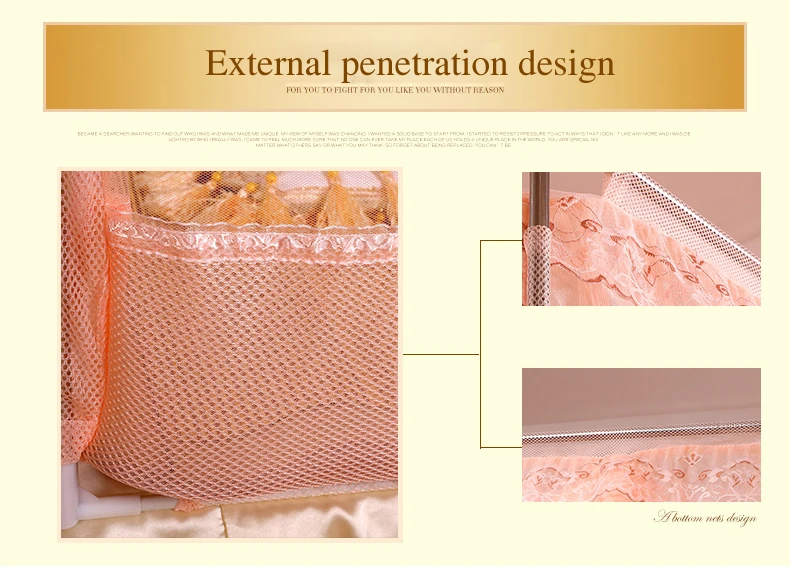 Long lasting durable lace design u shape home indoor family environmental friendly mosquito bed net