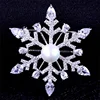 Wholesale Jewelry High Quality Faux Pearl Big Snowflake Silver Wedding Rhinestone Brooch