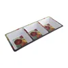 Melamine rectangle 3 compartment tray dessert plate