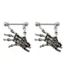 VRIUA Surgical Steel 316L Electroplating Ancient Silver Skeleton Hand Dangle Female Nipple Chest Piercings Classic Piercing