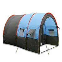 

Polyester fabric Fiberglass frame double layer tent waterproof big tunnel tent outdoor family camping tent