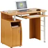 Computer and Writing Desk with Cupboard, Storage & Retractable Keyboard Shelf