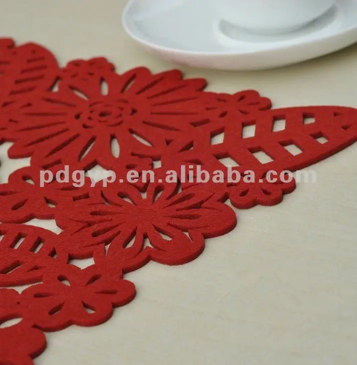 Newest Style Laser Cut Felt Placemats Colour Felt Felt Flower Laser