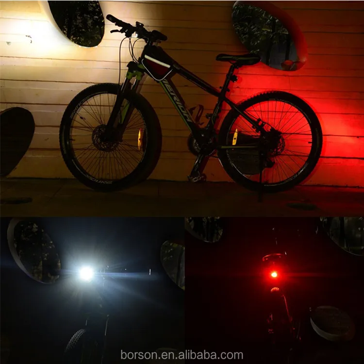 Rechargeable Aluminum Tail Bike Light Super Bright Mini 3 Led Front
