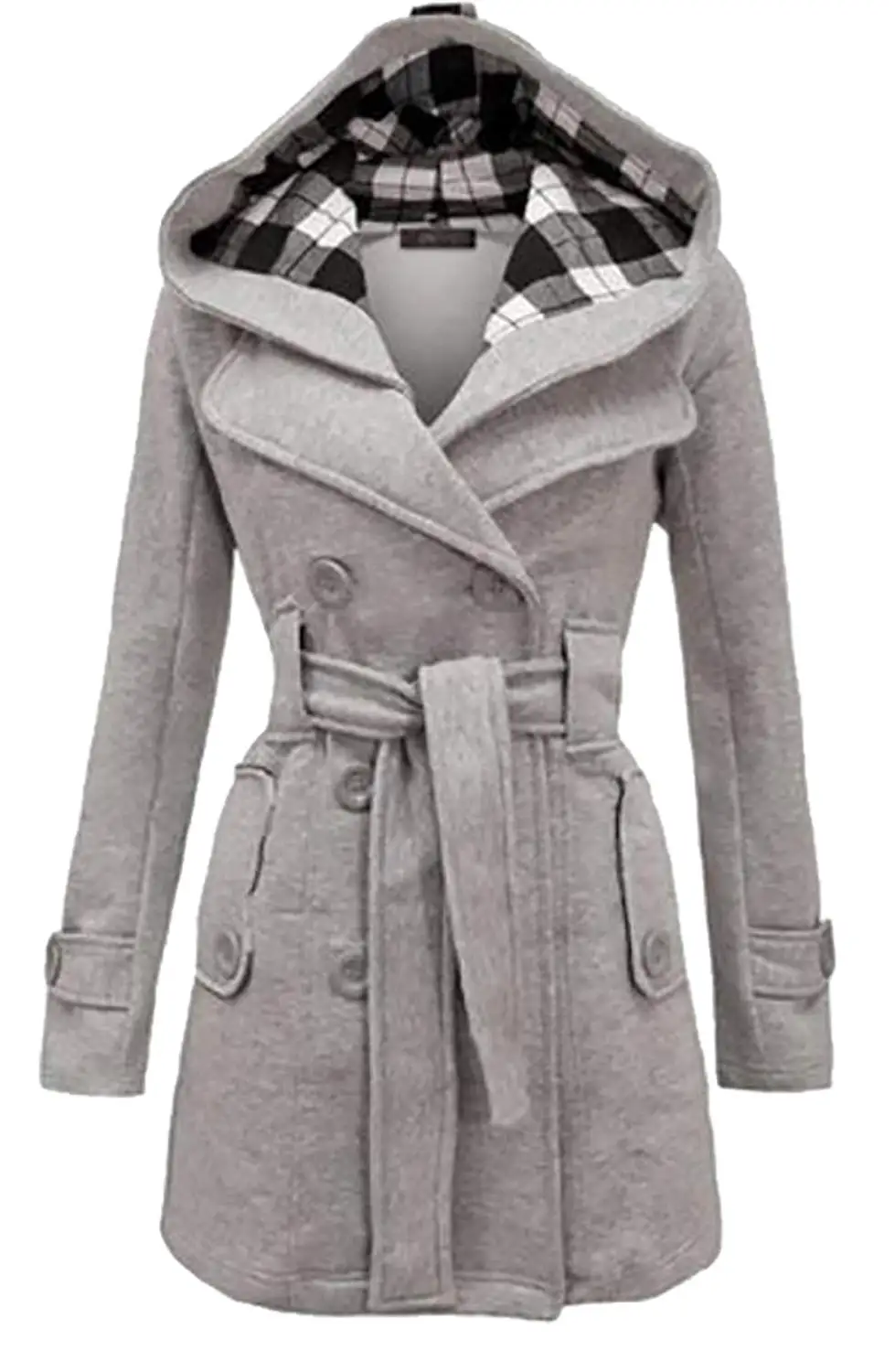 xiaohuoban Mens Single Breasted Overcoats Wool Blend Pea Coats Trench Coats